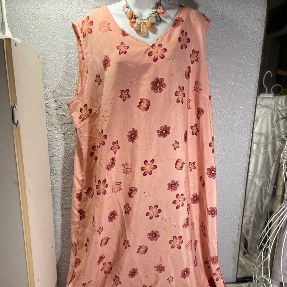Sleeveless Pink Floral Maxi Dress
